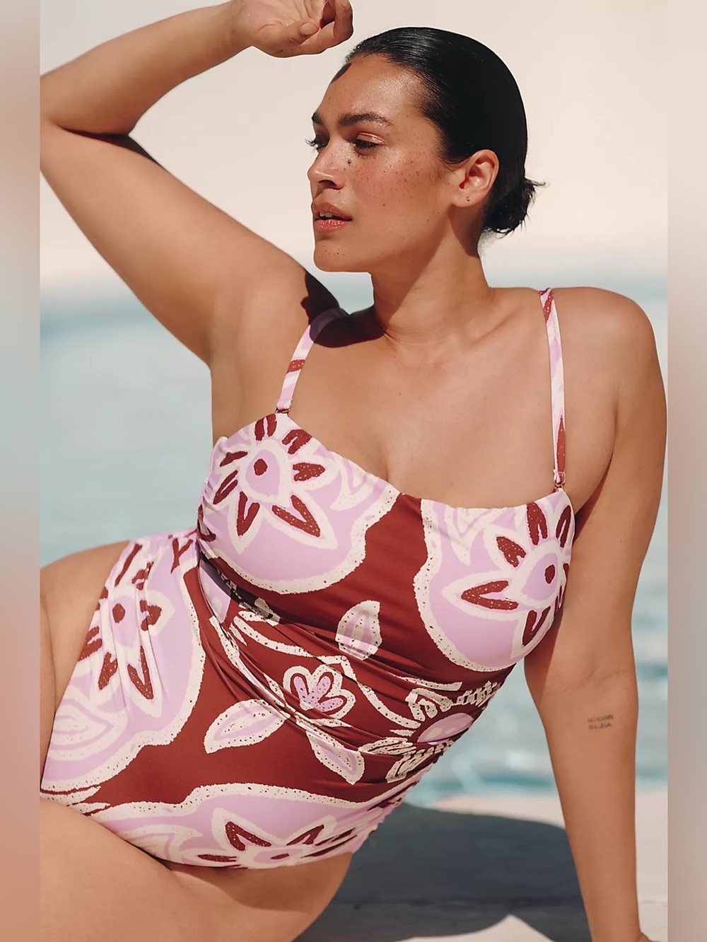 NWT Size 2x - Celandine Jackson Side-Ruched One-Piece Swimsuit (NWT US$ 158)